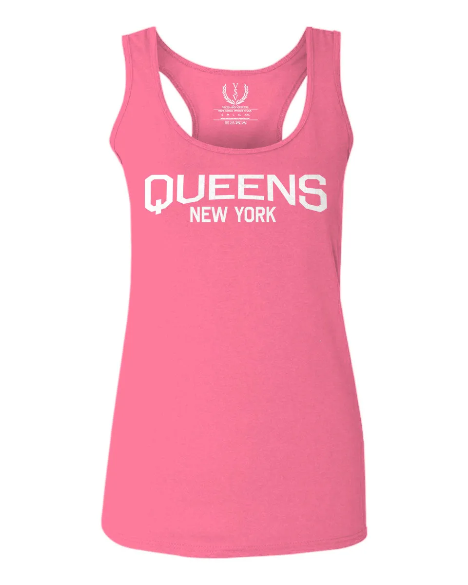 Vintage New York Queens NYC Cool Hipster Street wear  women's Tank Top sleeveless Racerback