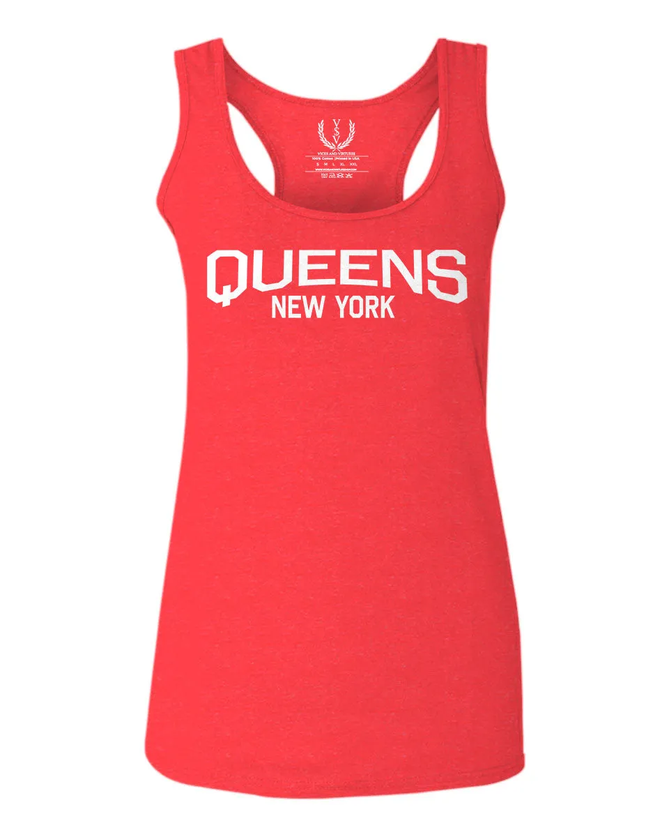 Vintage New York Queens NYC Cool Hipster Street wear  women's Tank Top sleeveless Racerback