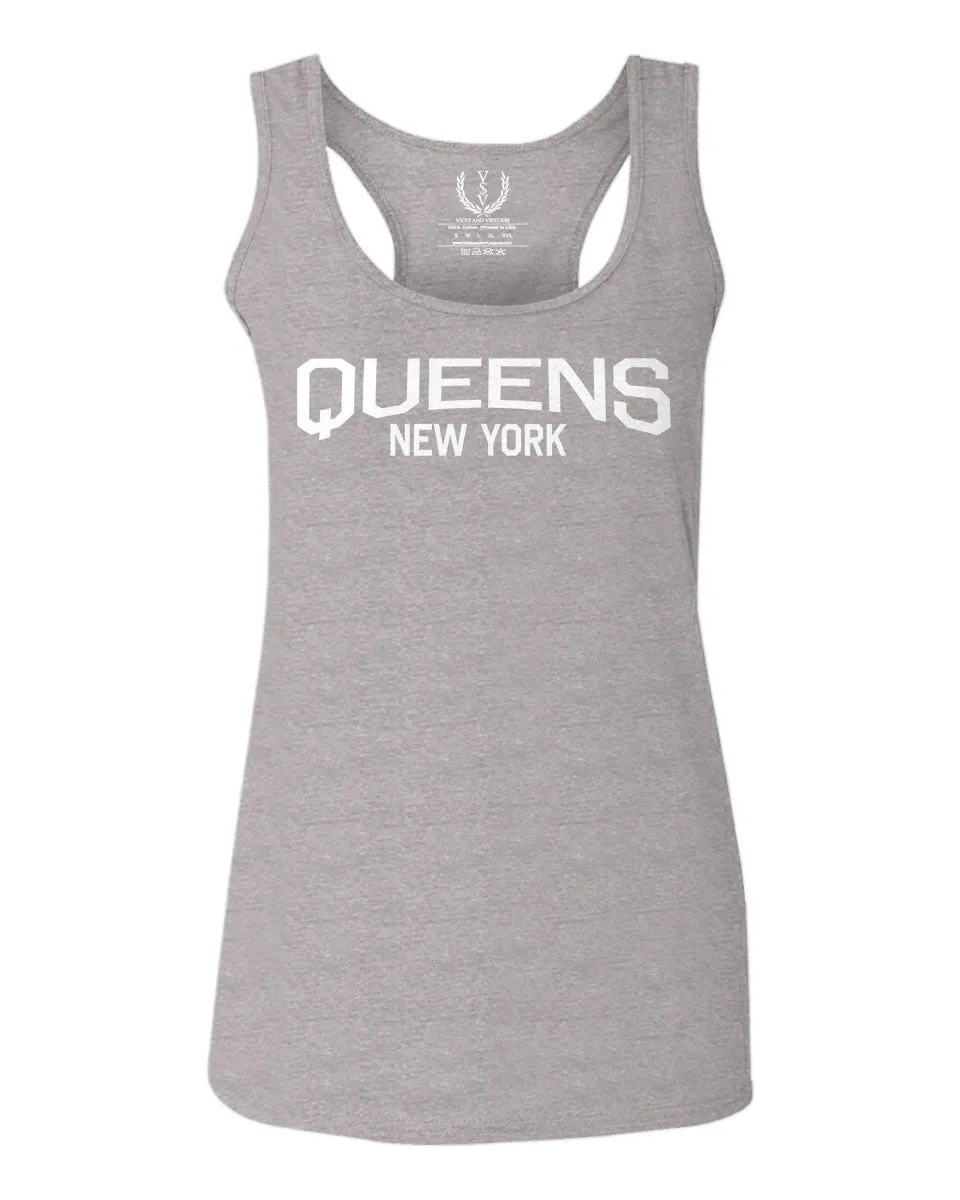 Vintage New York Queens NYC Cool Hipster Street wear  women's Tank Top sleeveless Racerback