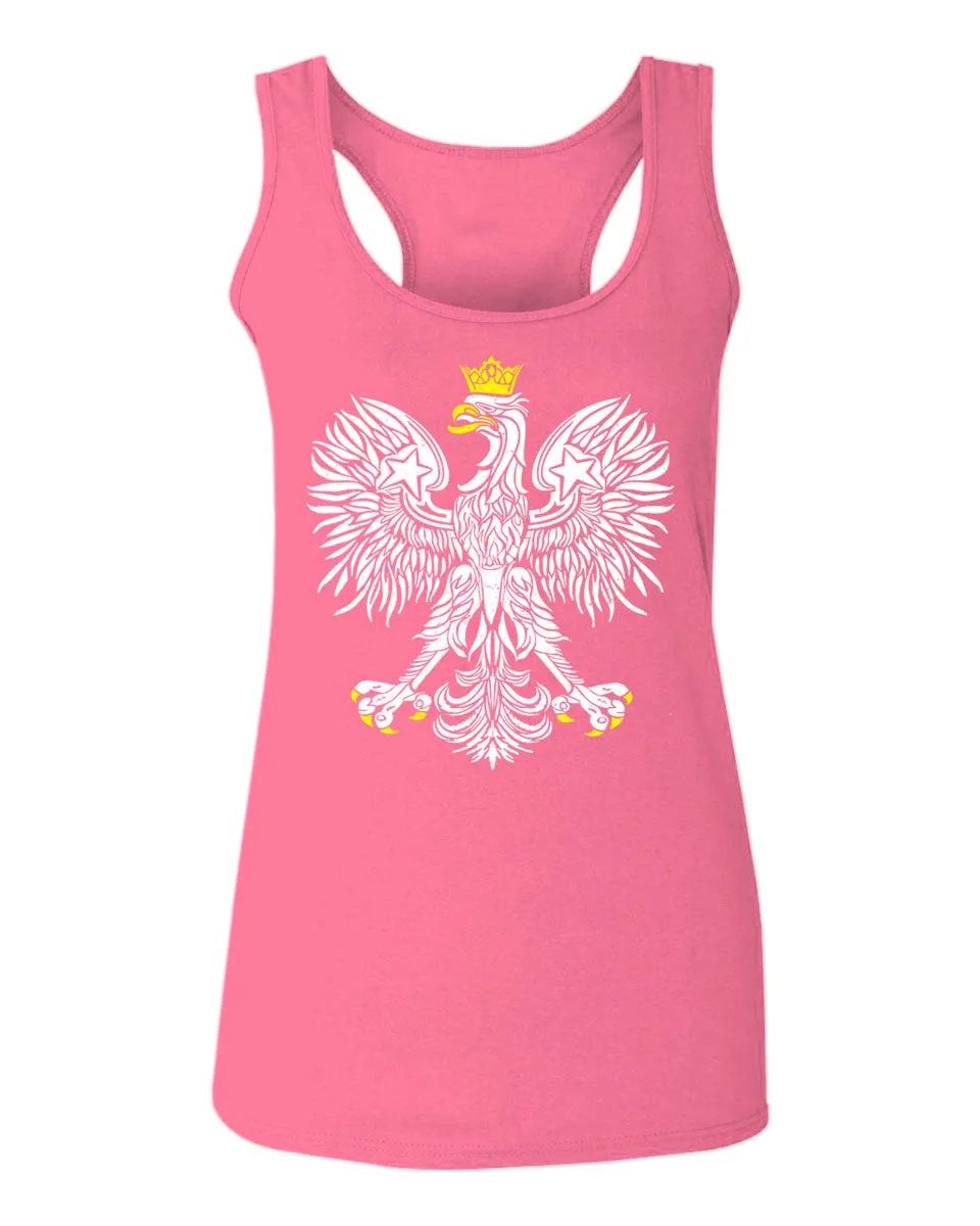 Vintage Poland Flag Coat of Arms Polska Polish Eagle  women's Tank Top sleeveless Racerback