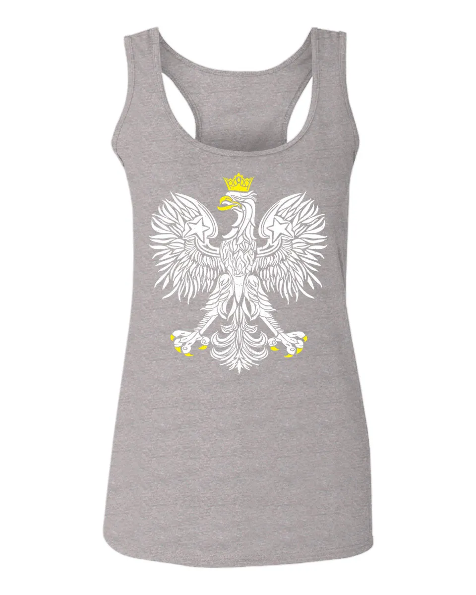 Vintage Poland Flag Coat of Arms Polska Polish Eagle  women's Tank Top sleeveless Racerback