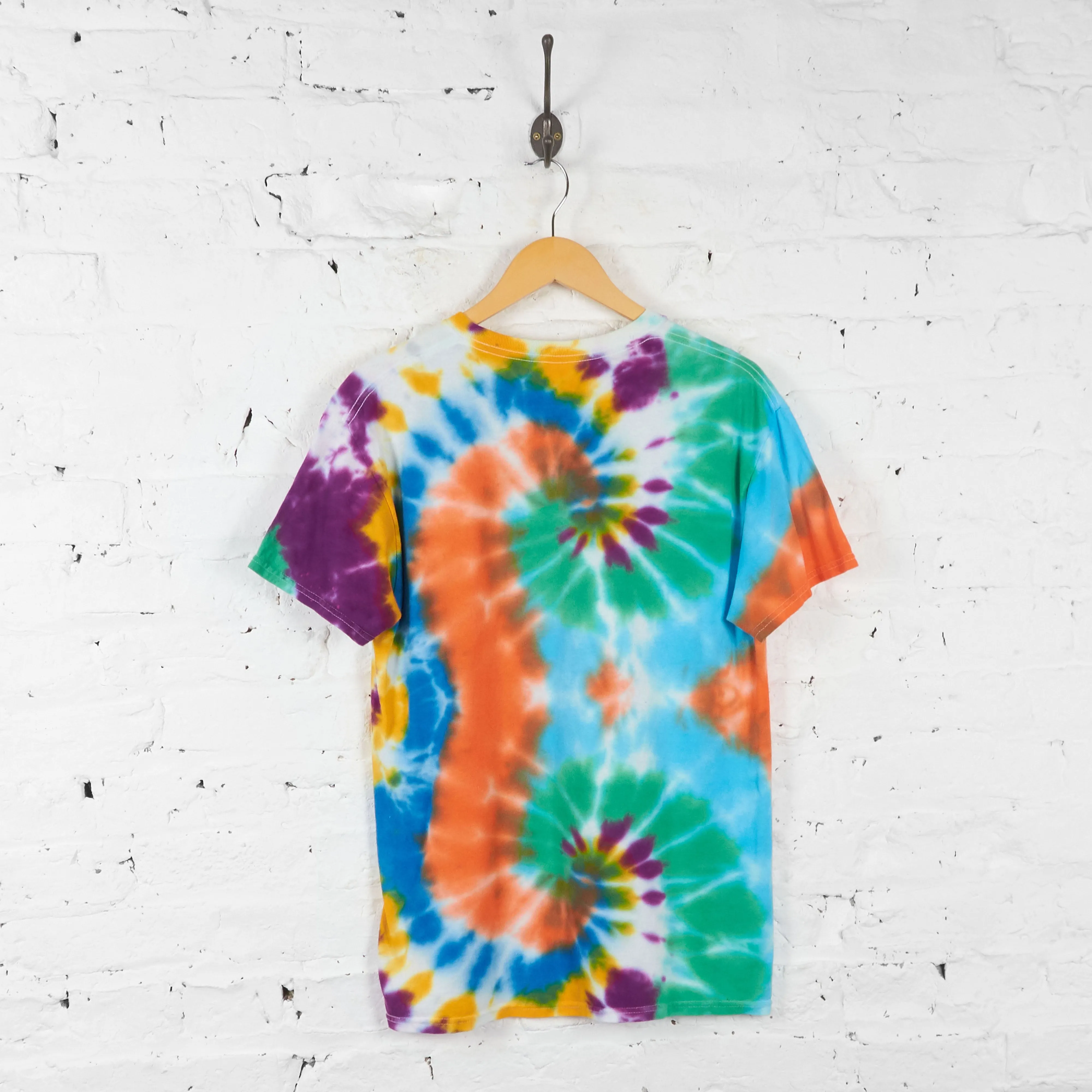 Vintage Tie Dye T-shirt - Blue/Orange - M