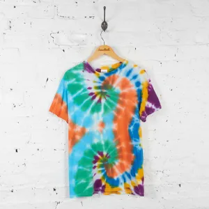 Vintage Tie Dye T-shirt - Blue/Orange - M
