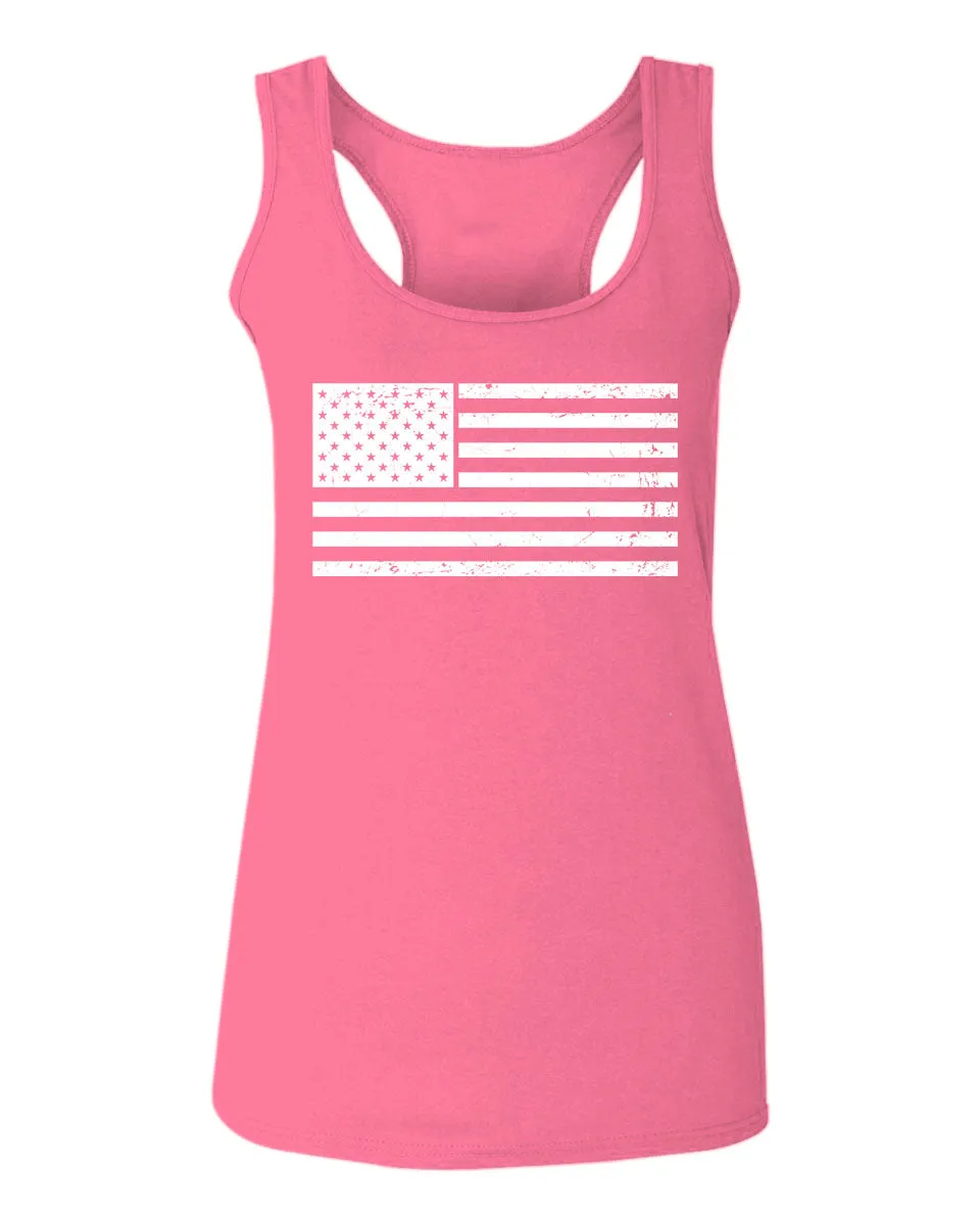 Vintage USA United States of America American Proud Flag  women's Tank Top sleeveless Racerback