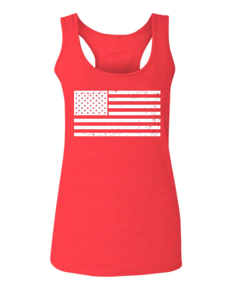 Vintage USA United States of America American Proud Flag  women's Tank Top sleeveless Racerback