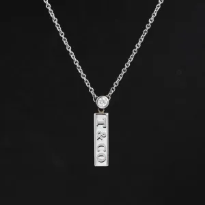 Vintage White Gold Bar Pendant by Tiffany & Co.