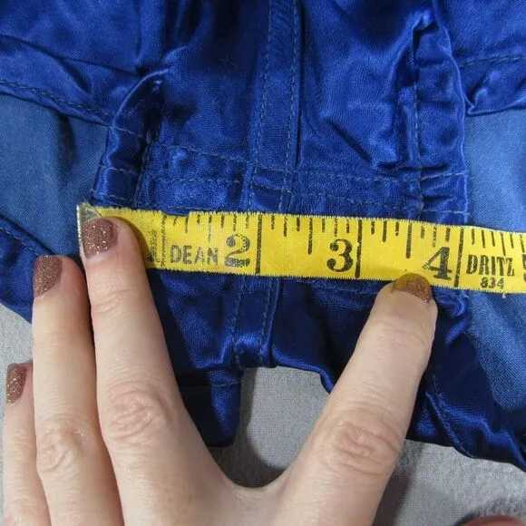 Vtg Skinner Basketball Shorts Womens XS Royal Blue Satin Silky Elastic Waist 70s