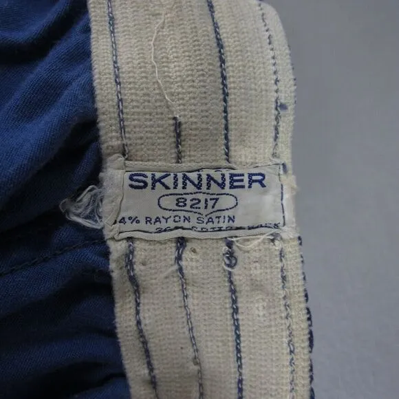 Vtg Skinner Basketball Shorts Womens XS Royal Blue Satin Silky Elastic Waist 70s
