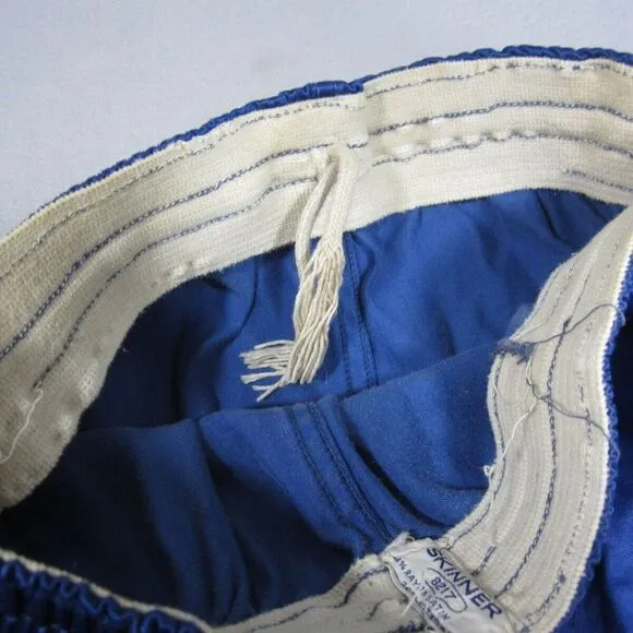 Vtg Skinner Basketball Shorts Womens XS Royal Blue Satin Silky Elastic Waist 70s