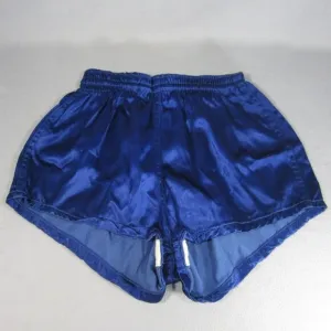 Vtg Skinner Basketball Shorts Womens XS Royal Blue Satin Silky Elastic Waist 70s