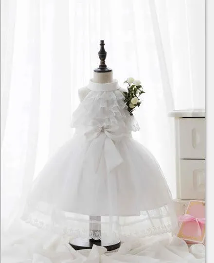 Wedding dress baby girls party dresses ball grwn layed dresses for kids beautiful Flower girl