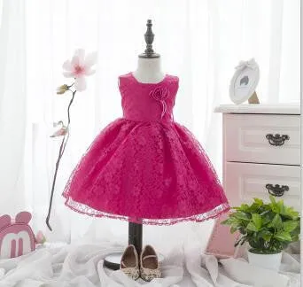 Wedding dress baby girls party dresses ball grwn layed dresses for kids beautiful Flower girl