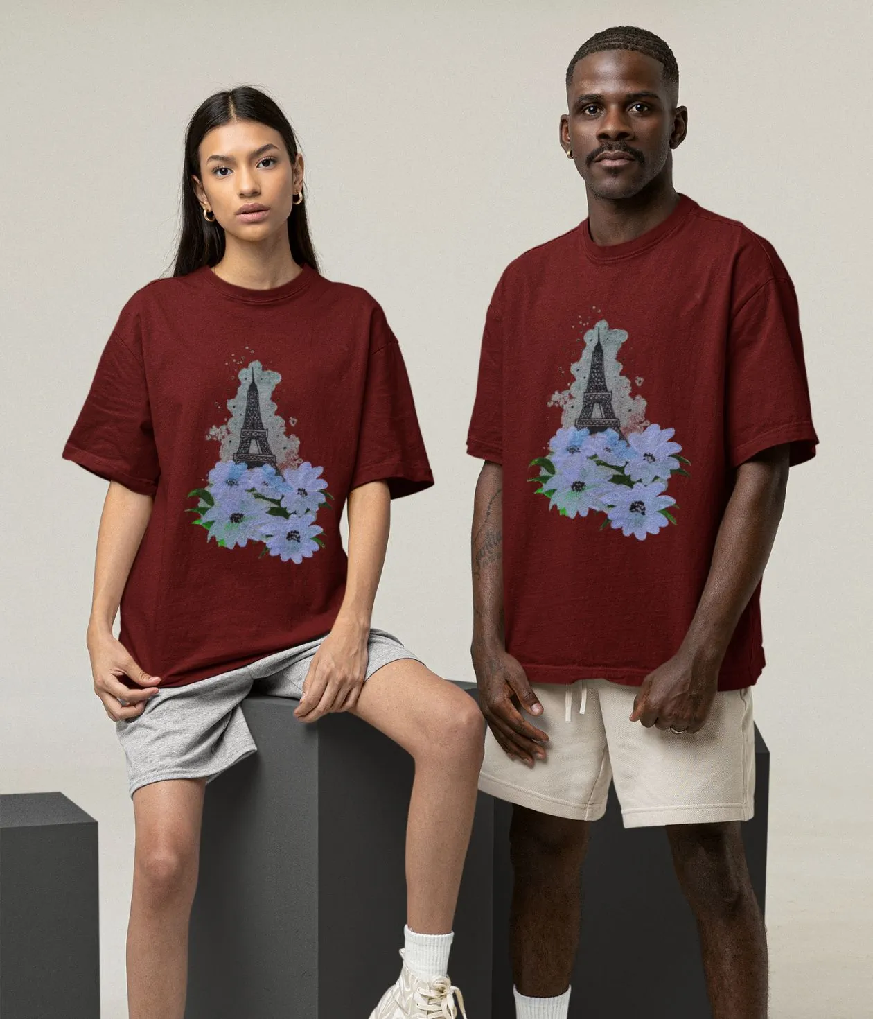 Whispers Of Paris - Oversized Classic T-Shirt - Dark