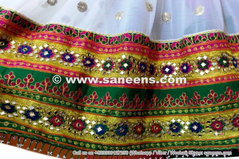 White Color Afghan Persian Dress Frock