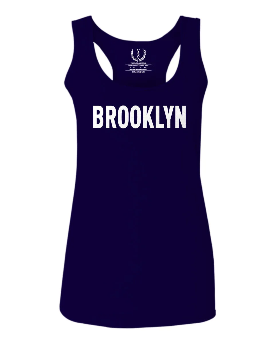 White Fonts New York Brooklyn NYC Cool Lennon Hipster Street  women's Tank Top sleeveless Racerback