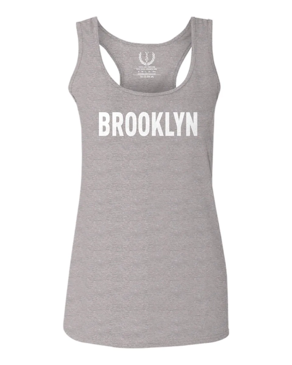 White Fonts New York Brooklyn NYC Cool Lennon Hipster Street  women's Tank Top sleeveless Racerback