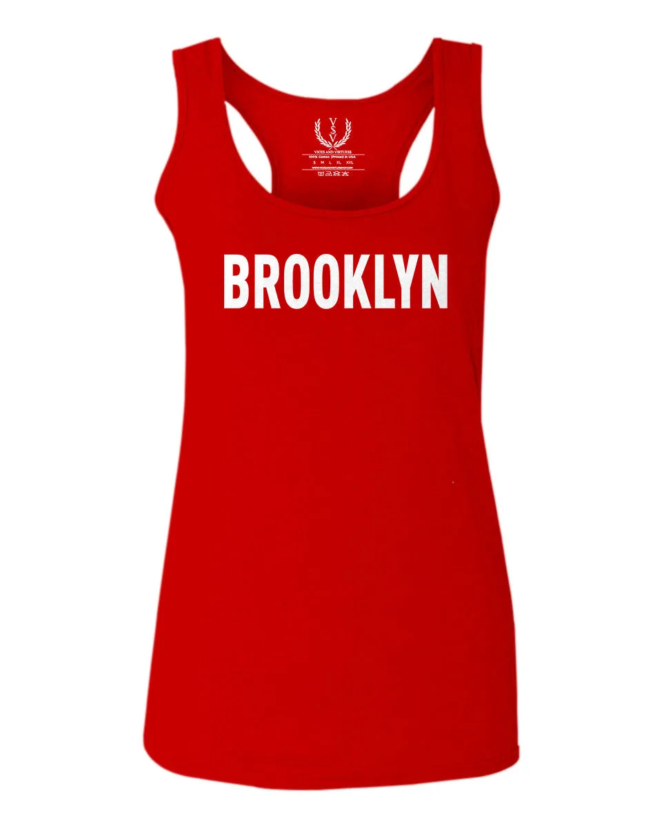 White Fonts New York Brooklyn NYC Cool Lennon Hipster Street  women's Tank Top sleeveless Racerback
