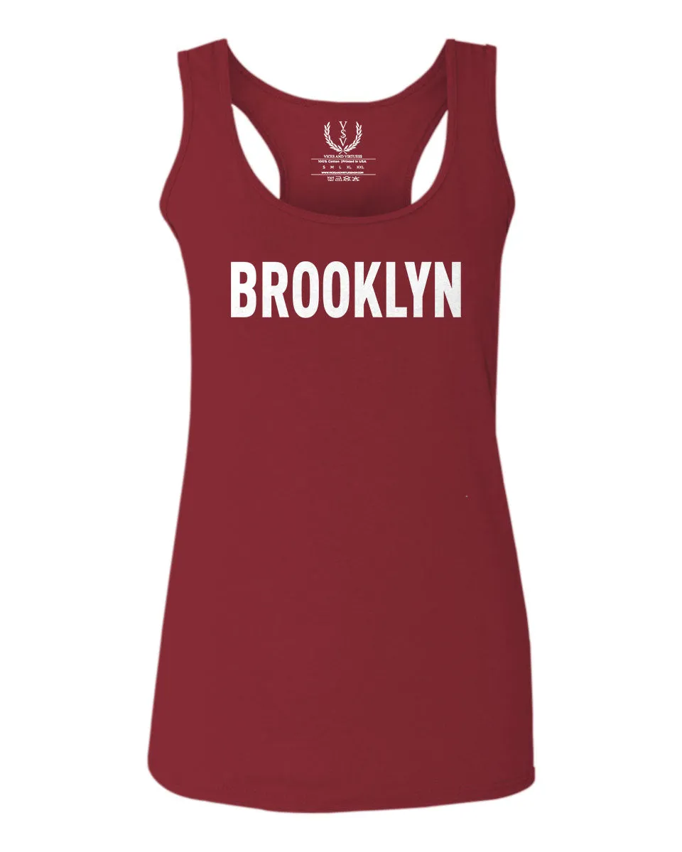 White Fonts New York Brooklyn NYC Cool Lennon Hipster Street  women's Tank Top sleeveless Racerback