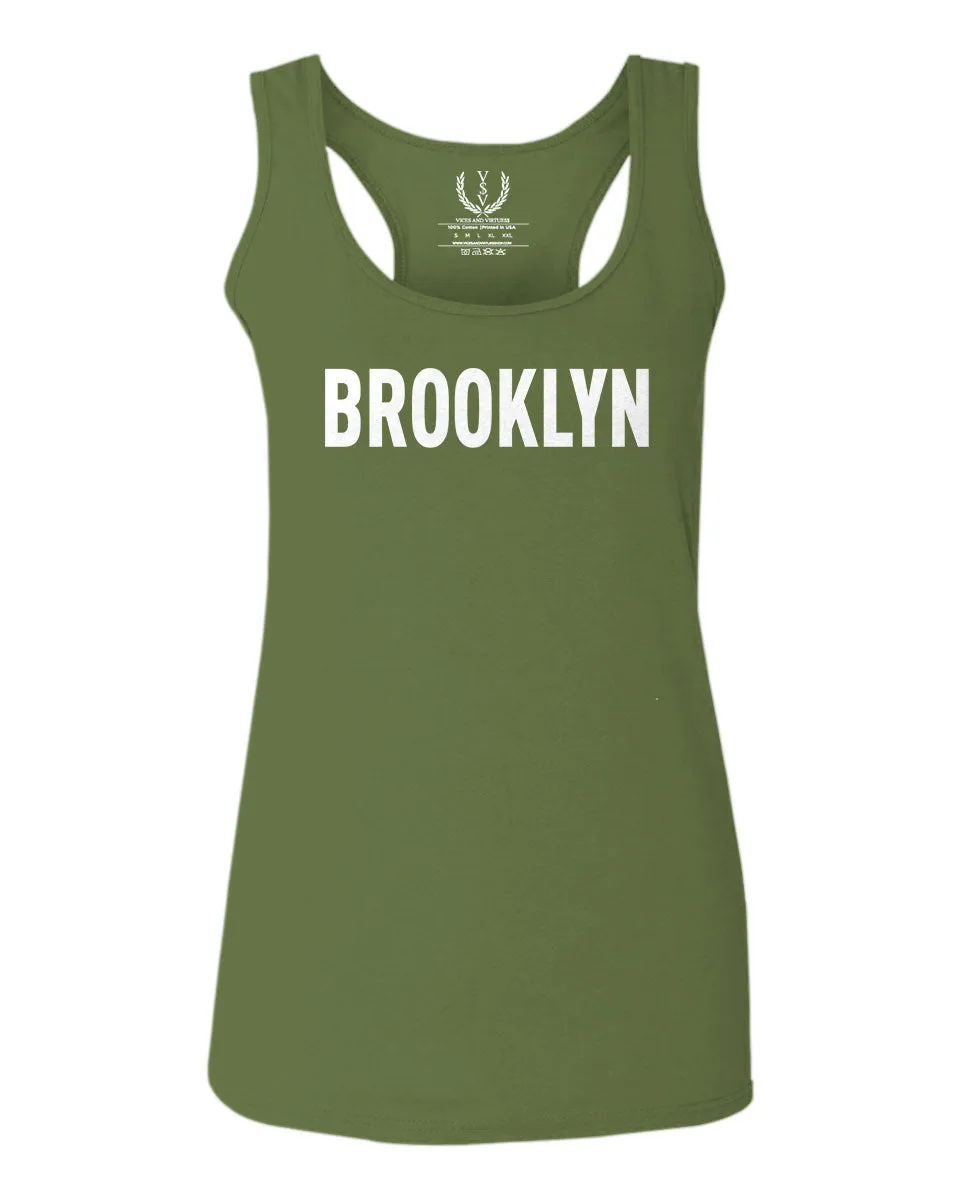 White Fonts New York Brooklyn NYC Cool Lennon Hipster Street  women's Tank Top sleeveless Racerback