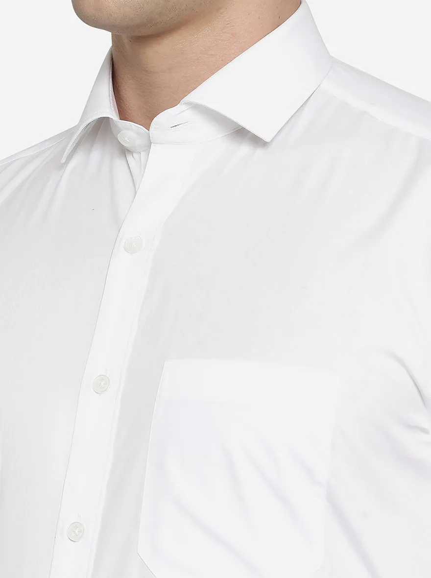 White Solid Regular Fit Formal Shirt | JadeBlue