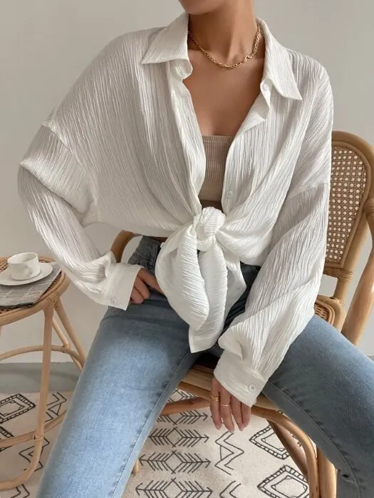 White Textured Shirt