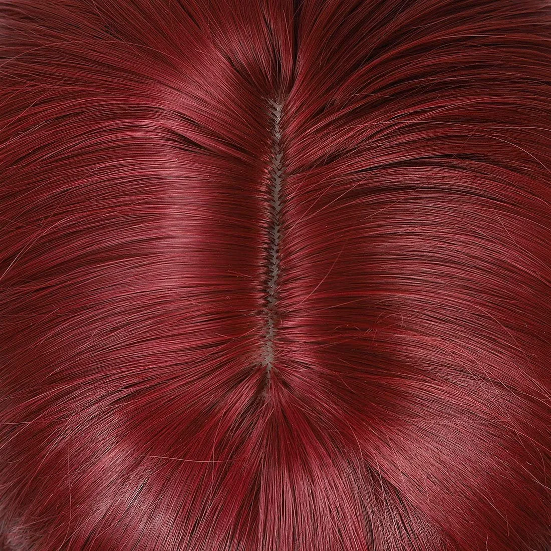Wine Red Shoulder Length 14" Synthetic Replacement Wig with Curtain Bangs
