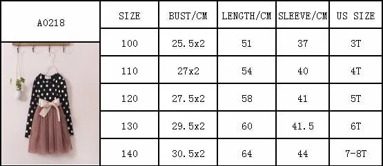Winter Dress For Girl Long Sleeve Bow-Knot Princess Girls Dresses Polka Dot Print Kids Clothes Casual Baby Clothing