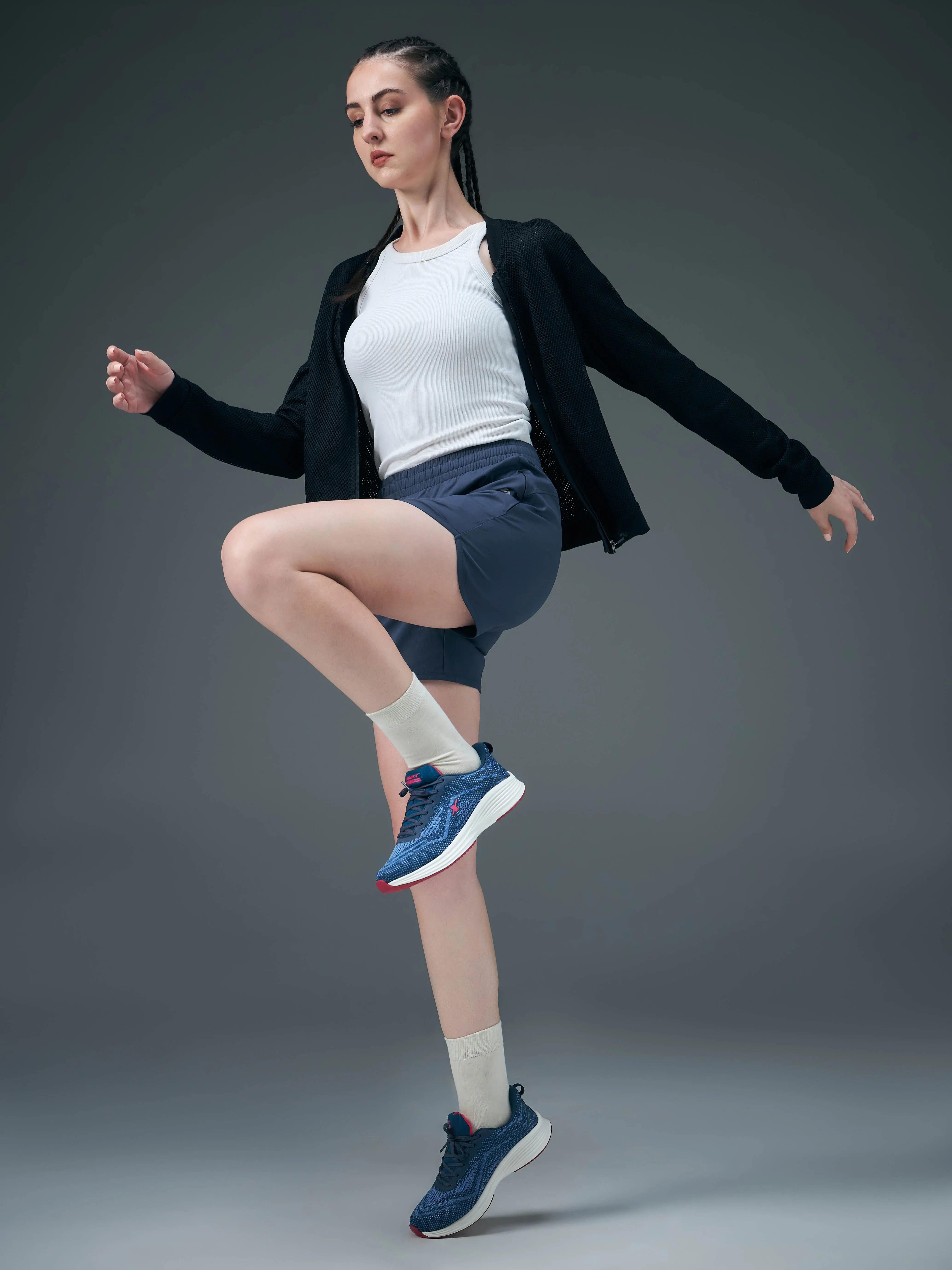Women Solid Regular Fit Shorts with TS FLEXI