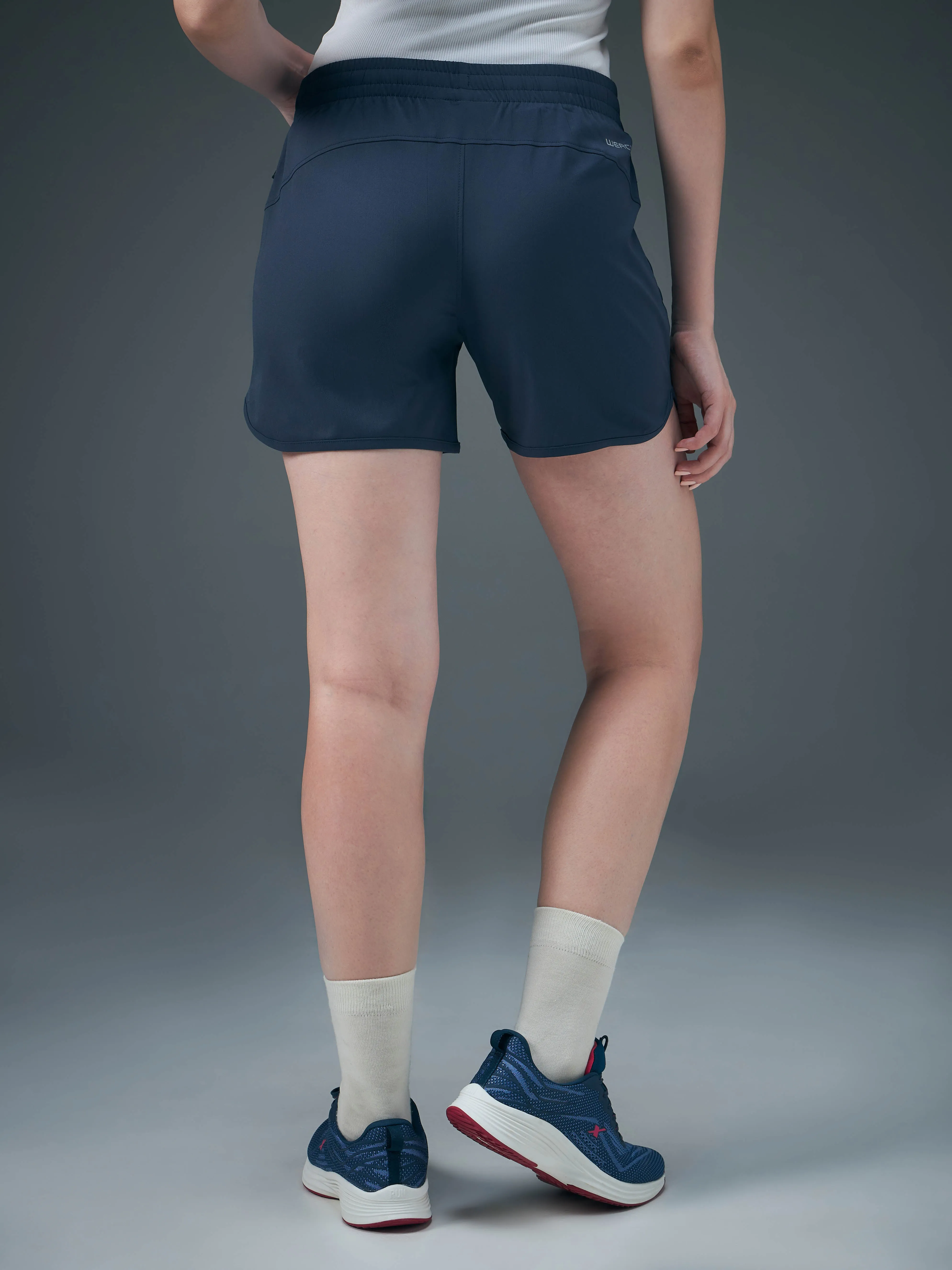 Women Solid Regular Fit Shorts with TS FLEXI