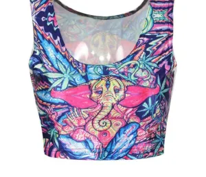Women t-shirt hemp fimble leaf Print Crop top Fashion saxy brand vest