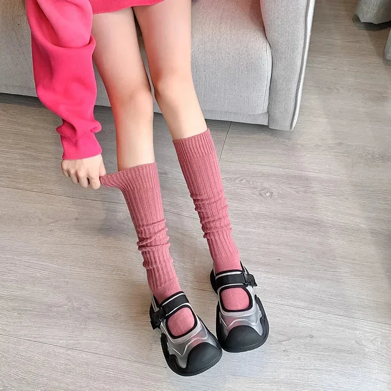 Women's Cotton Over-the-Knee Long Socks - Solid Thigh-High Boot Stockings for Casual Wear
