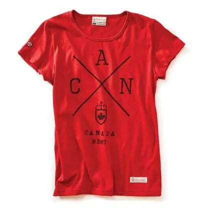 Women's Cross Canada T-Shirt, Heritage Red