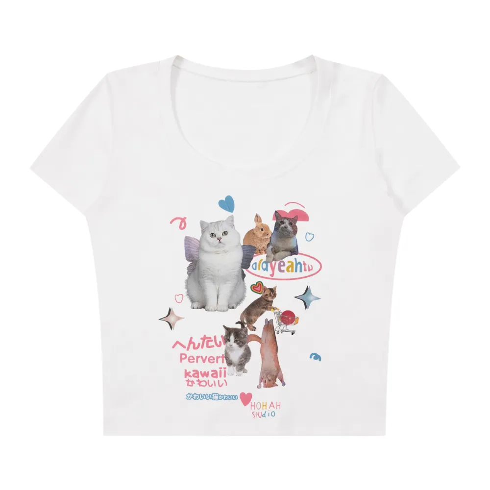 Women's Cute Cat Slim T-shirt