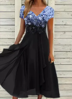 Women's Sparkly Evening Party Dress | Maxi