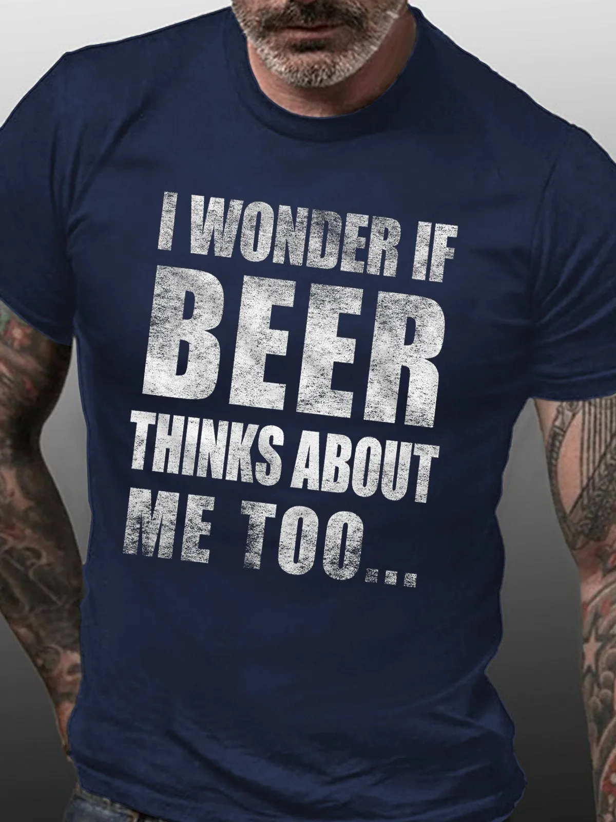 WONDER IF BEER THINKS ABOUT ME MEN'S TSHIRT