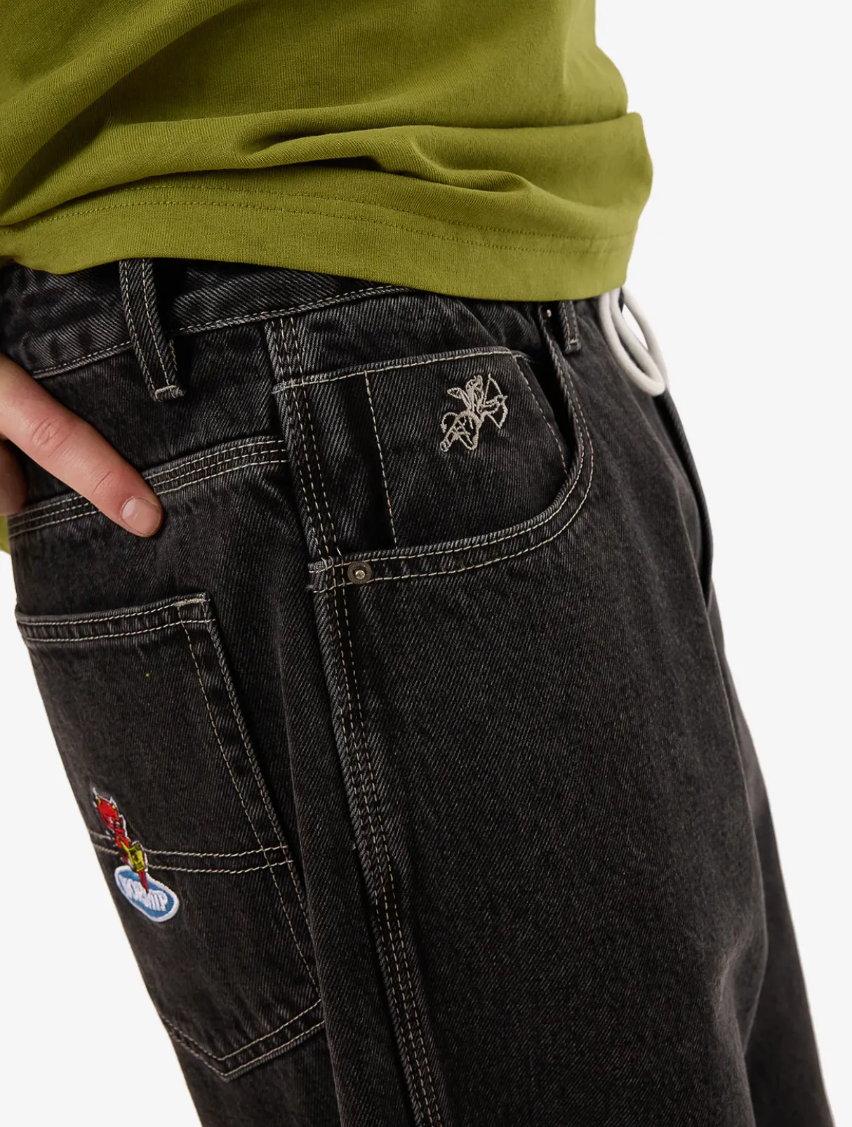 WORSHIP SUPPLIES BE COOL BIG LOUNGER JEAN - BLACK RINSE