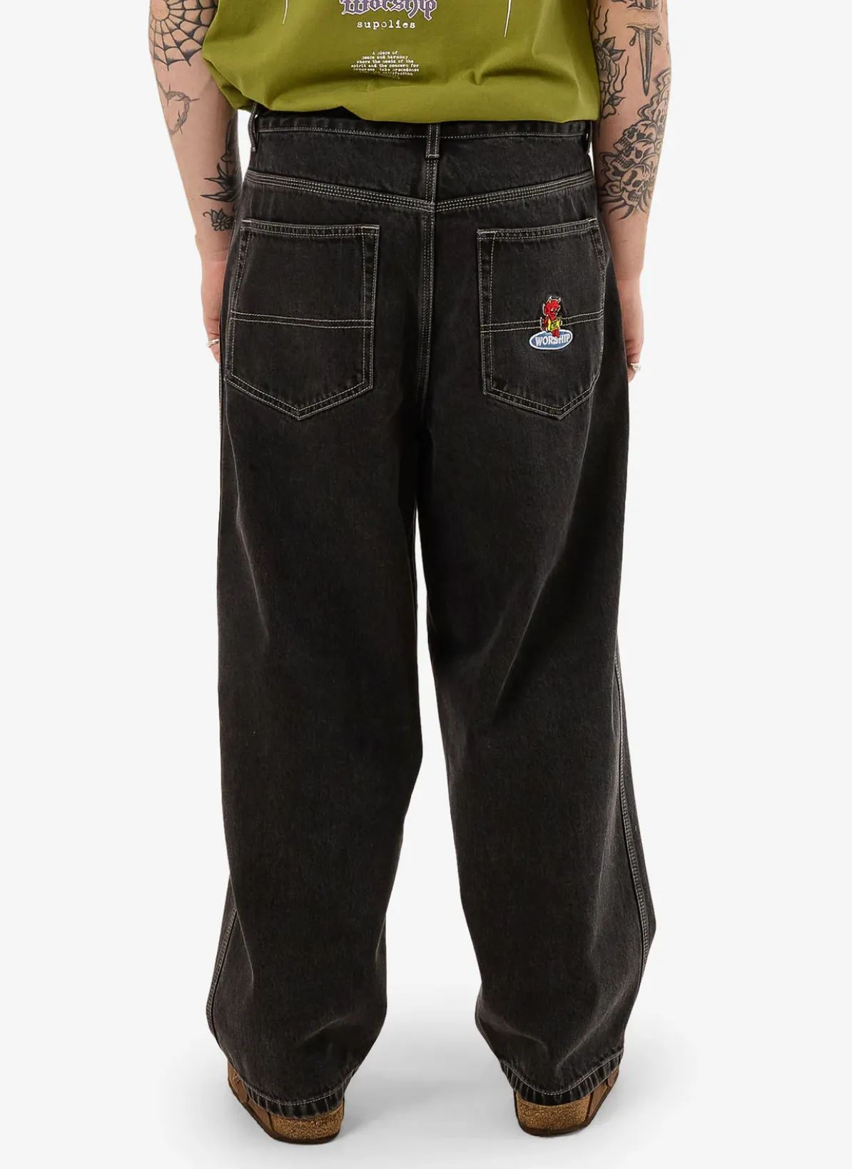 WORSHIP SUPPLIES BE COOL BIG LOUNGER JEAN - BLACK RINSE