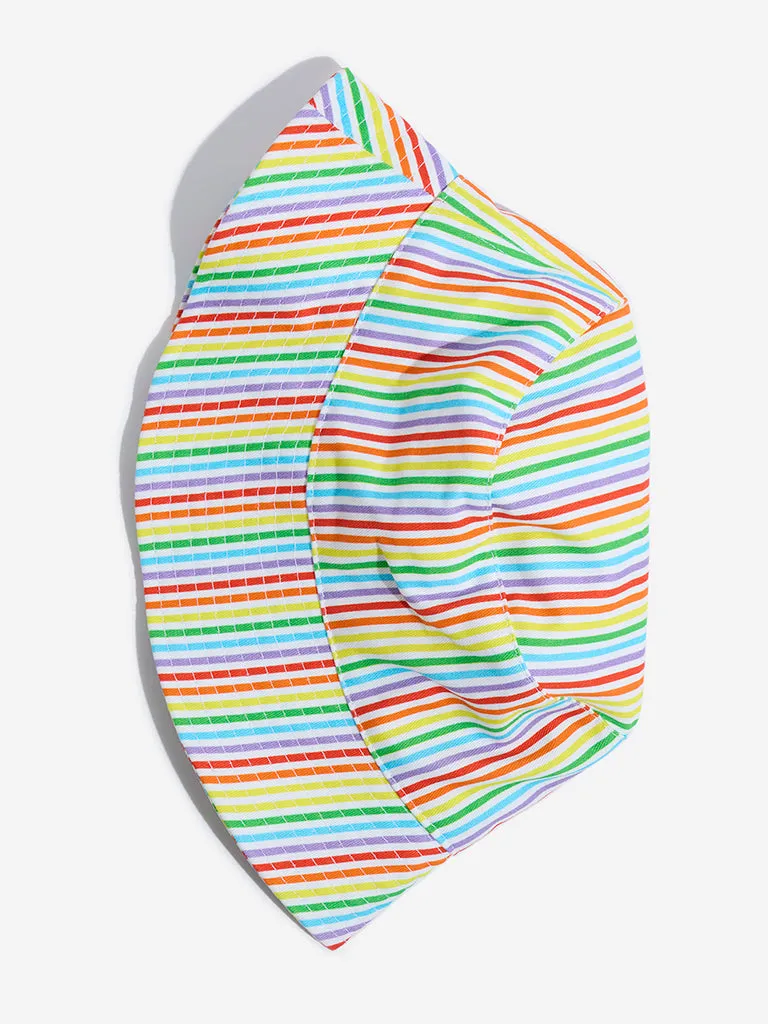 Wunderlove Multicolour Stripe Printed Bucket Hat