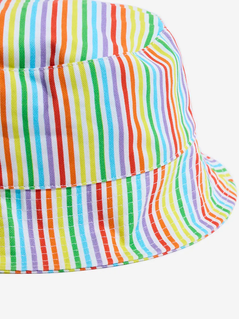 Wunderlove Multicolour Stripe Printed Bucket Hat
