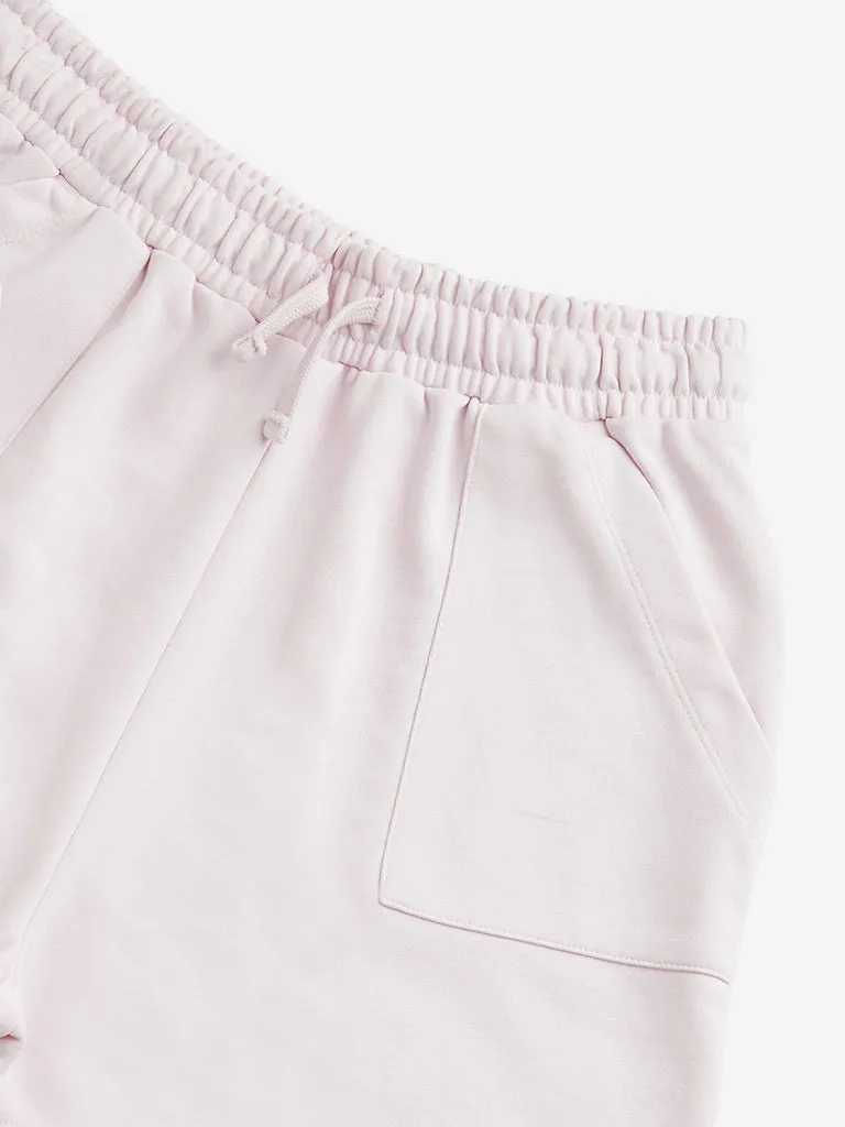 Y&F Kids Pink Mid Rise Cotton Shorts