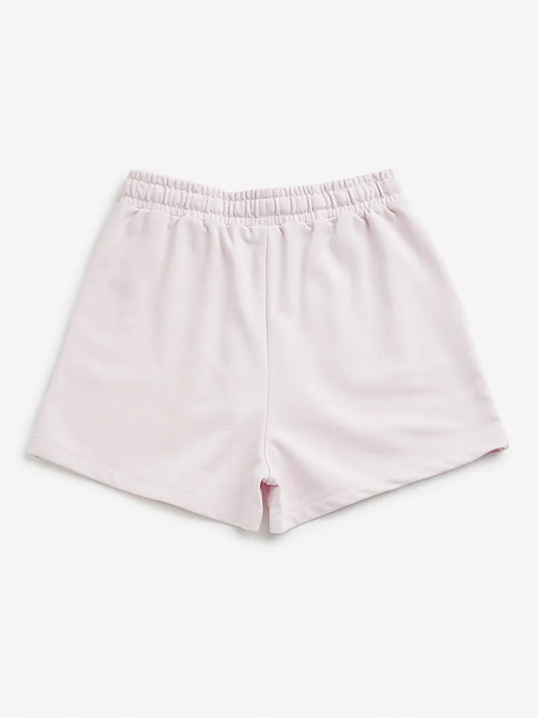 Y&F Kids Pink Mid Rise Cotton Shorts