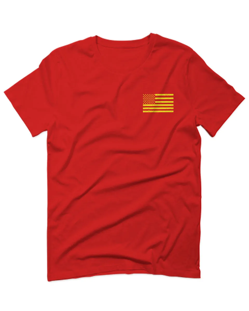 Yellow American Flag United States of America USA Military For men T Shirt