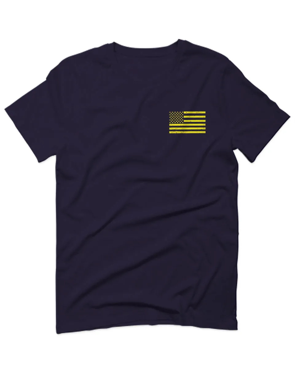 Yellow American Flag United States of America USA Military For men T Shirt