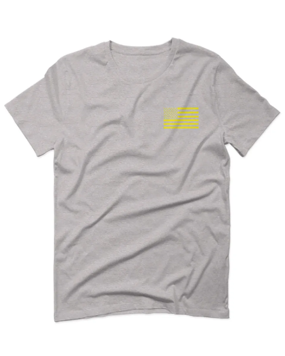 Yellow American Flag United States of America USA Military For men T Shirt