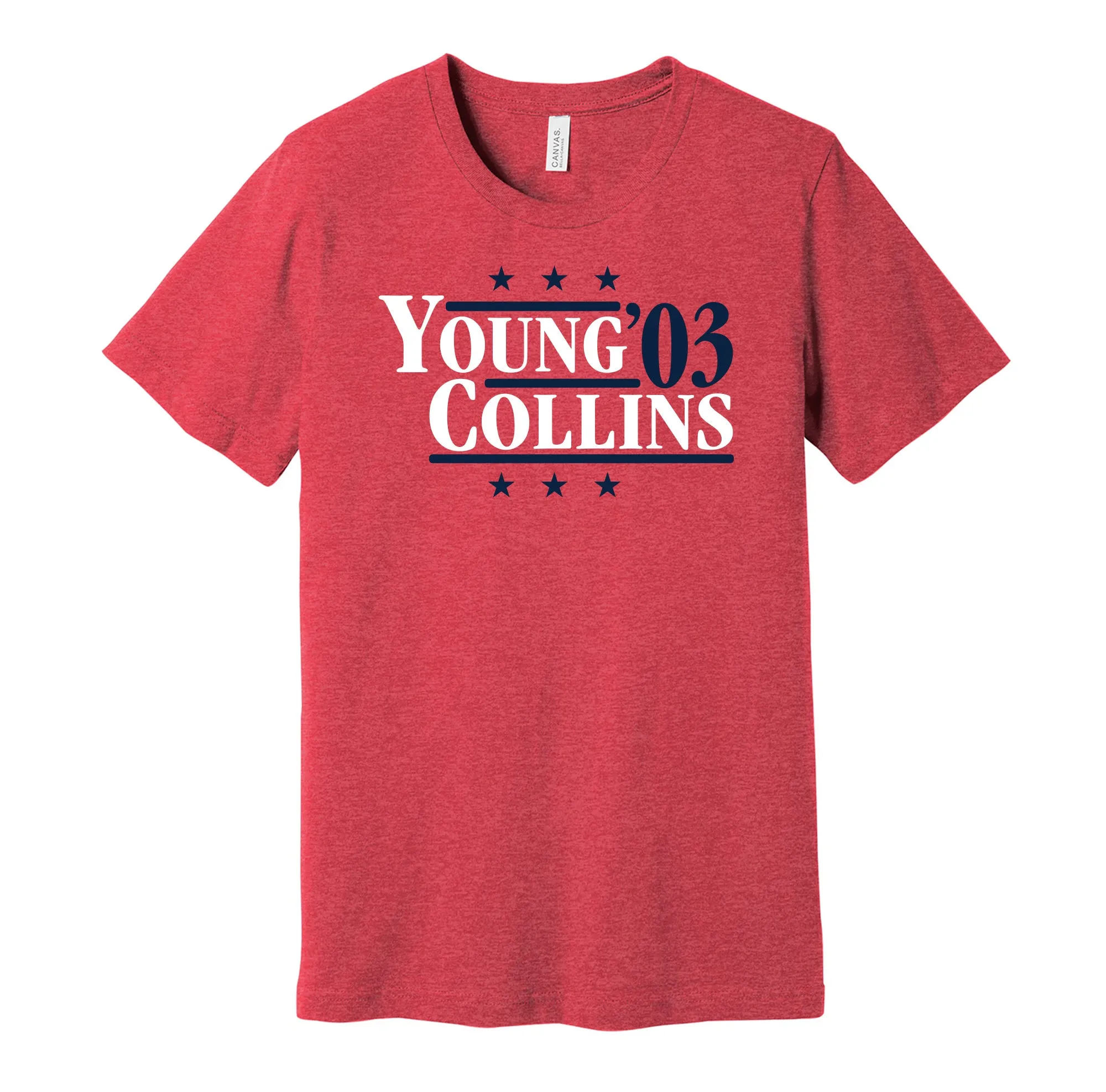 Young & Collins '03 - Boston Red Sox Legends Political Campaign Parody T-Shirt - Hyper Than Hype Shirts
