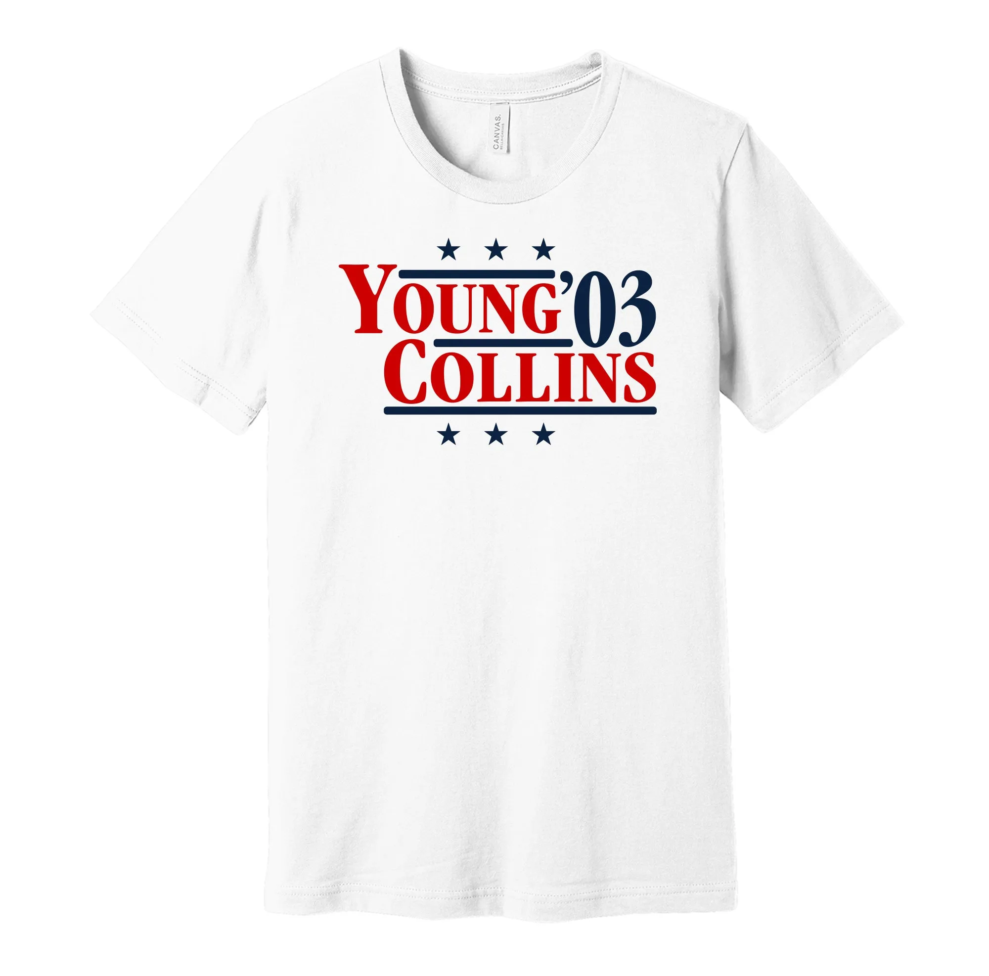 Young & Collins '03 - Boston Red Sox Legends Political Campaign Parody T-Shirt - Hyper Than Hype Shirts
