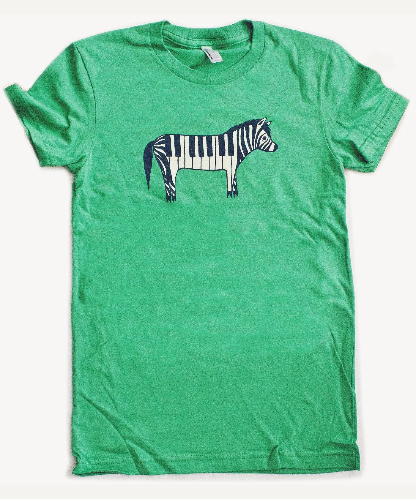 Zebra Piano T-shirt (Green) - Unisex and Ladies Sizes