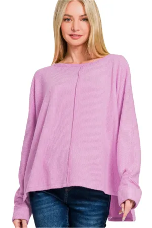 Zenana High-Low Side Slit Round Neck T-Shirt